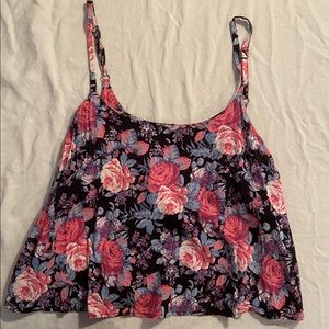 Forever 21 Flower Print Tank Top (Size L)